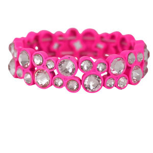 Roxanne Assoulin Crystal Bubble Up Neon Pink Stretch Bracelet